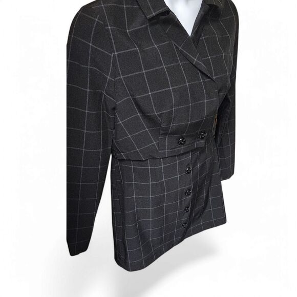 KINGSTON GRAY Juniors 2Pc Black & White Pin- Stripe Skirt Suit Set Size XL - Picture 4 of 16